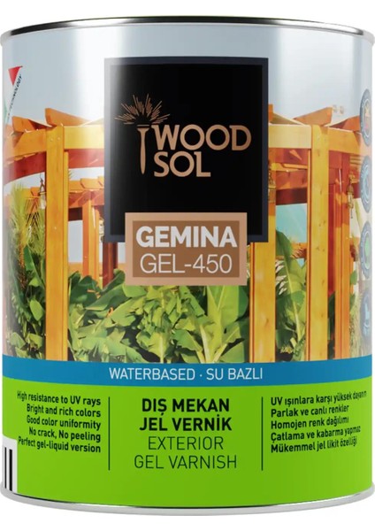 Gemina Dış Mekan Ahşap Jel Vernik 0000 Clear 0.75 l