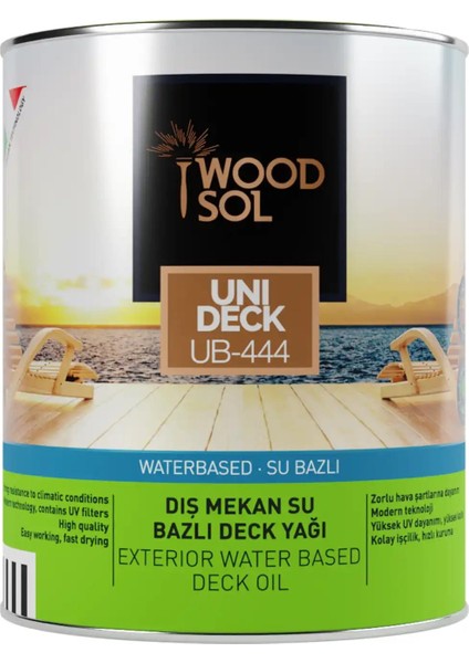 Unideck Su Bazlı Ahşap Deck Yağı 1211 Oak 0.75 l