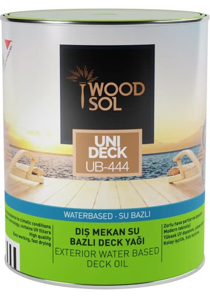 Unideck Su Bazlı Ahşap Deck Yağı 1211 Oak 0.75 l