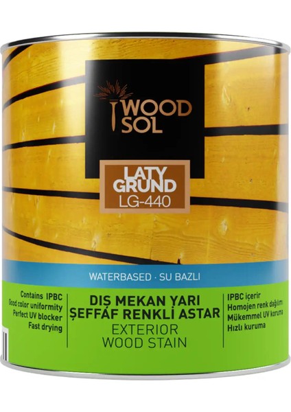 Latygrund Dış Mekan Yarı Şeffaf Renkli Ahşap Astar 1570 Grey 2.5 l