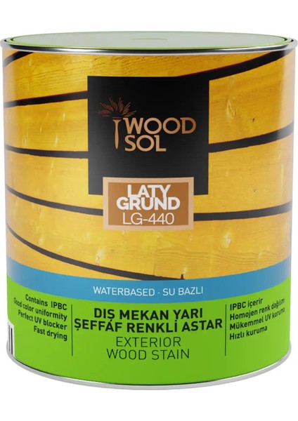 Latygrund Dış Mekan Yarı Şeffaf Renkli Ahşap Astar 1570 Grey 2.5 l