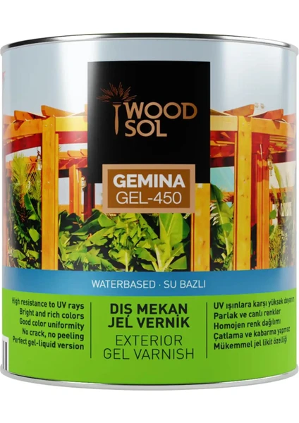 Gemina Dış Mekan Ahşap Jel Vernik 1564 Teak 2.5 l