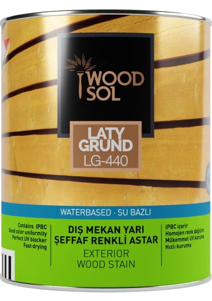 Latygrund Dış Mekan Yarı Şeffaf Renkli Ahşap Astar 1554 Castagno 0.75 l