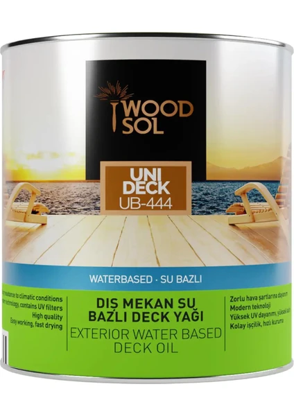 Unideck Su Bazlı Ahşap Deck Yağı 0000 Clear 2.5 l