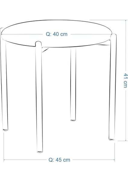 Nil Siyah Metal Ayak Deri Istiflenebilir Mutfak-Balkon Taburesi (4 Adet)