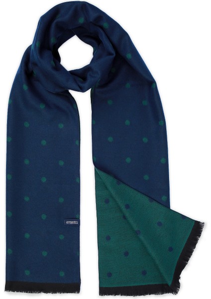 Indigo-Yeşil 2 Desenli Atkı