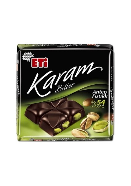Karam %54 Antep Fıstıklı Kare Çikolata 60 Gr.