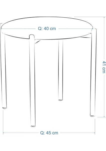 Nil Siyah Metal Ayak Istiflenebilir Bahçe-Balkon Taburesi (4 Adet)