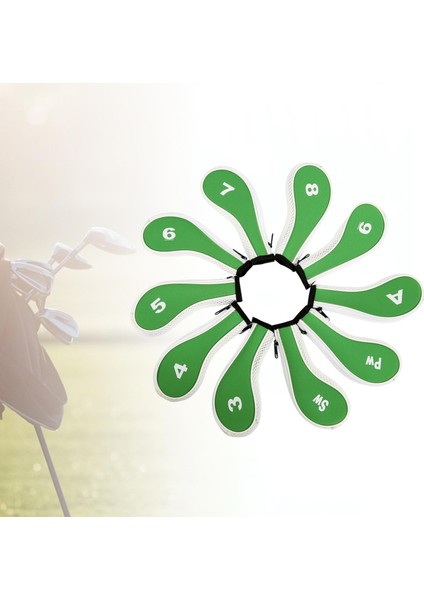 10X Neopren Golf Demir Başörtüsü Golf Kulübü Golf Sopası Kılıfı Koruma Numarası Etiketi Yeşil ve Beyaz (Yurt Dışından) indirimleri