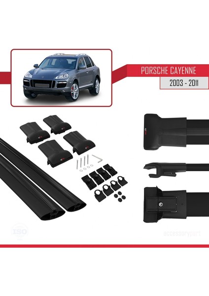 Porsche Cayenne 2003-2011 Arası ile Uyumlu Fly Model Ara Atkı Tavan Barı Siyah indirimleri