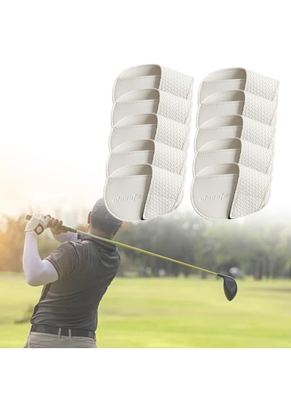 Golf Demir Kafa Kapakları Seti Hafif Pratik Koruyucu Dayanıklı Pu Golf Kafası Beyaz Küçük (Yurt Dışından) modelleri