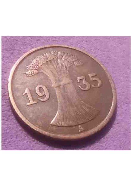 Almanya 1935 Yılı 1 Reichsfenik Ça Çap: 17,5 mm