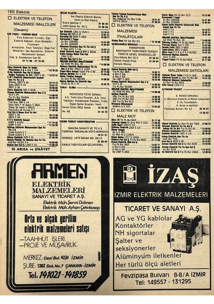 Izmir 1982-1983 Meslek Reklam Ilanı Efemera S159 fiyatları