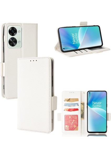 Oneplus Nord 2t 5g Için Kılıf Cüzdan Manyetik Yan Toka Kart Yuvaları Tutucu (Yurt Dışından)
