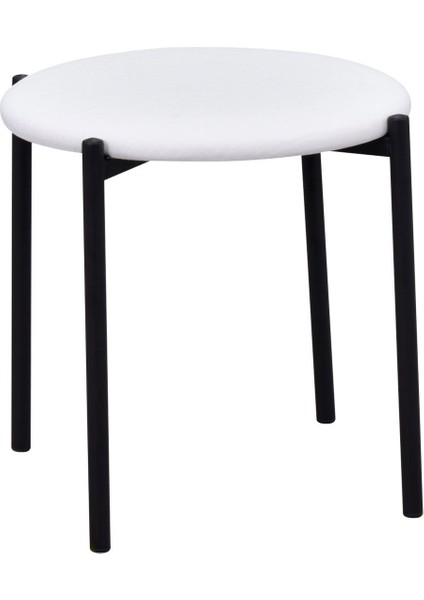 Nil Siyah Metal Ayak Deri Istiflenebilir Mutfak-Balkon Taburesi (2 Adet) fiyatları