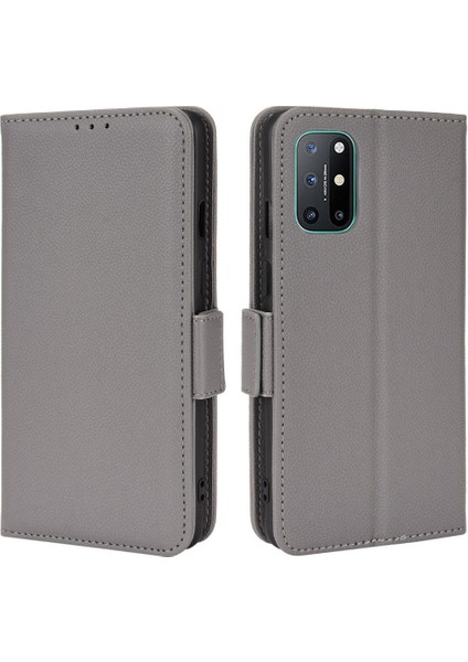 Oneplus 8t Manyetik Cüzdan Yan Toka Pu Deri Kart Yuvaları Için Kılıf (Yurt Dışından)