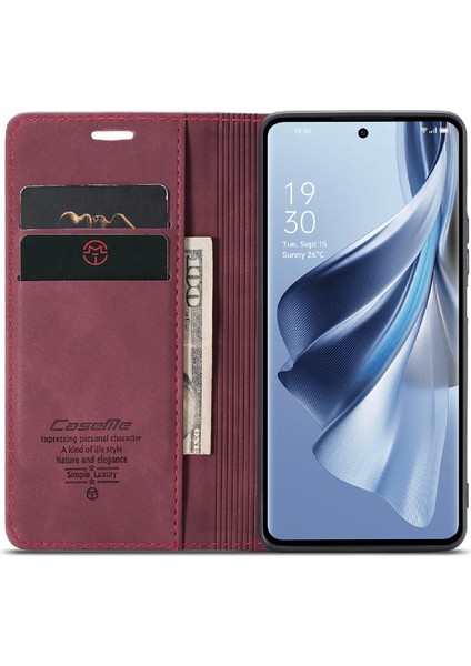 Oppo Oppo 10 Pro 5g Için Flip Case Vintage Pu Deri Cüzdan Kılıf Kart Yuvası (Yurt Dışından)