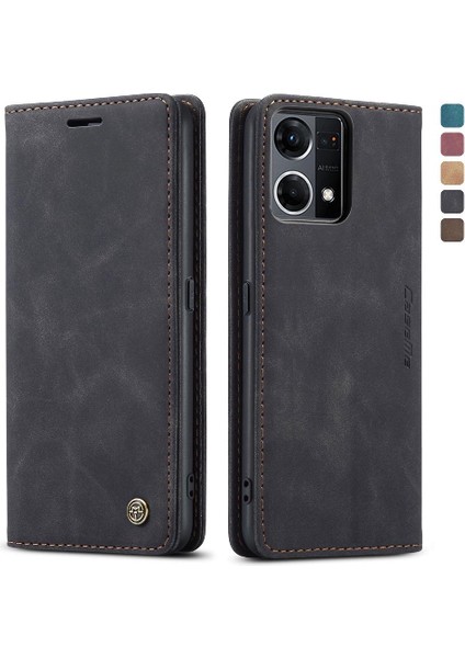 Oppo Oppo 7 4g Için Flip Case Vintage Pu Deri Cüzdan Manyetik Kapatma (Yurt Dışından)