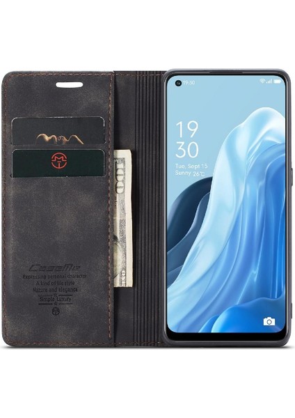 Oppo Oppo 7 4g Için Flip Case Vintage Pu Deri Cüzdan Manyetik Kapatma (Yurt Dışından)