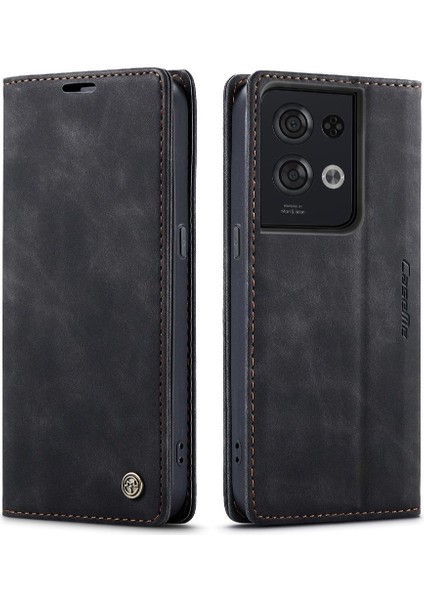 Oppo Oppo 8 Pro 5g Için Flip Case Kart Yuvası Kickstand Vintage Pu Flip (Yurt Dışından)