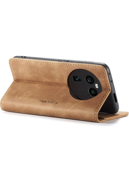 Oppo Bulmak Için Flip Case X6 5g Vintage Pu Deri Cüzdan Kılıf Kart Yuvası (Yurt Dışından)