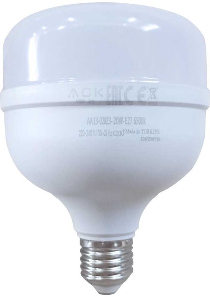 20W 220-240V E27 6500K Dob T100 LED Ampul