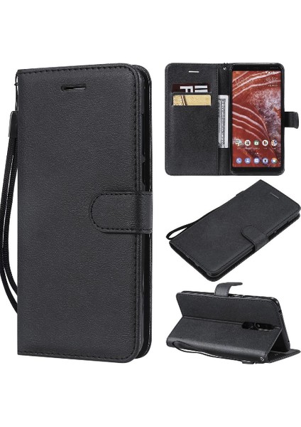 Kart Yuvası Klasik Düz Renk Yüksek Telefon ile Nokia 3.1 Plus Için Flip Case (Yurt Dışından)