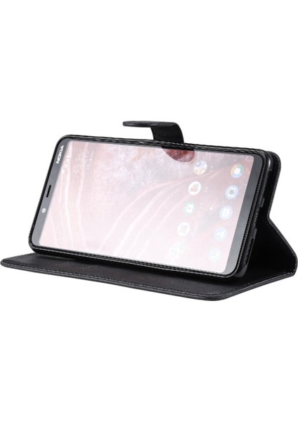 Kart Yuvası Klasik Düz Renk Yüksek Telefon ile Nokia 3.1 Plus Için Flip Case (Yurt Dışından)