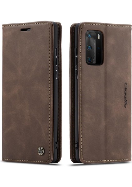 Huawei P40 Pro Flip Folio Kitap Kılıf Için Flip Case Kart Yuvası Kickstand Pu (Yurt Dışından) modelleri