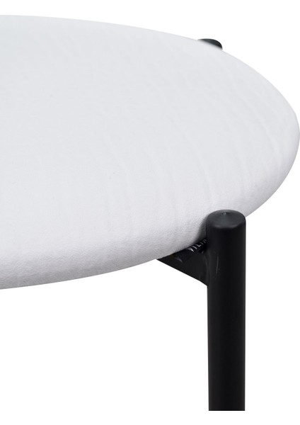 Nil Siyah Metal Ayak Deri Istiflenebilir Mutfak-Balkon Taburesi (4 Adet) modelleri