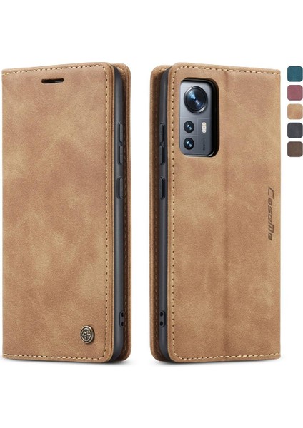 Xiaomi 12/12X/12S Için Flip Case Vintage Pu Deri Cüzdan Flip Folio Kitap (Yurt Dışından)