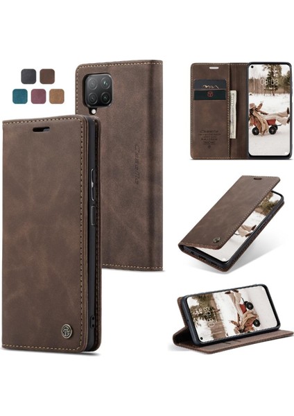 Huawei P40 Lite Için Flip Case Kılıf Kart Yuvası Kickstand Vintage Pu Deri (Yurt Dışından)