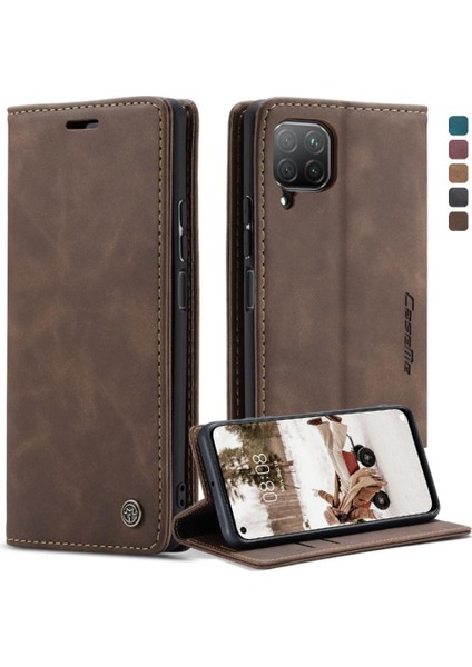 Huawei P40 Lite Için Flip Case Kılıf Kart Yuvası Kickstand Vintage Pu Deri (Yurt Dışından)