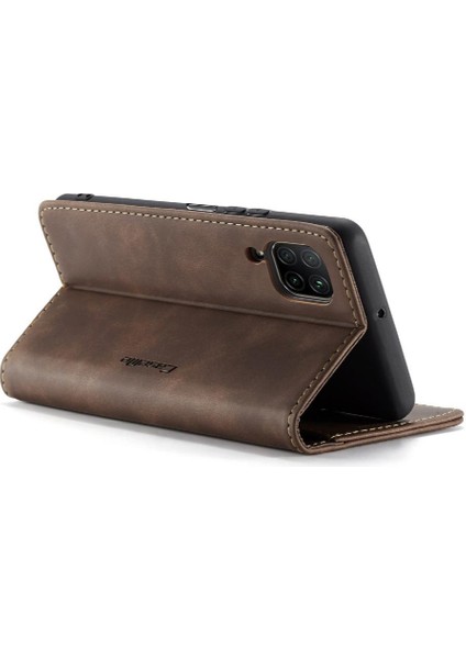 Huawei P40 Lite Için Flip Case Kılıf Kart Yuvası Kickstand Vintage Pu Deri (Yurt Dışından)