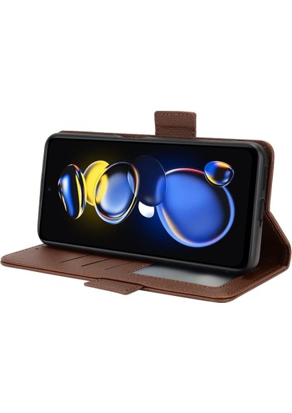 Xiaomi Poco X4 Gt 5g Manyetik Yan Toka Pu Deri Kart Yuvaları (Yurt Dışından)
