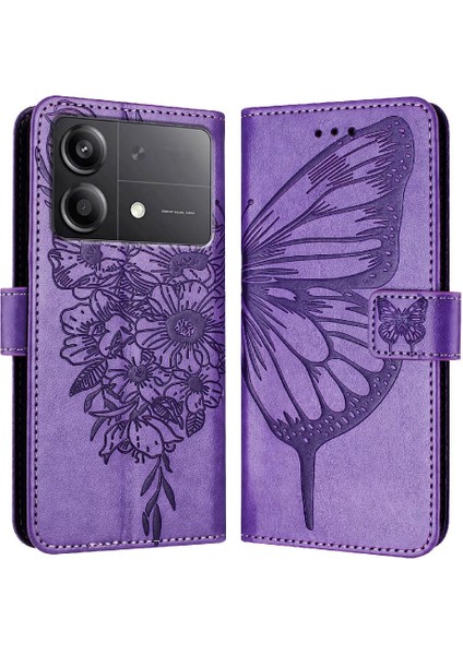 Xiaomi Poco X6 Neo 5g Premium Deri Manyetik Kabartma Flip Case (Yurt Dışından)
