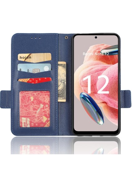 Xiaomi Redmi Için Not 12 4g Pu Deri Manyetik Cüzdan Yan Toka (Yurt Dışından)