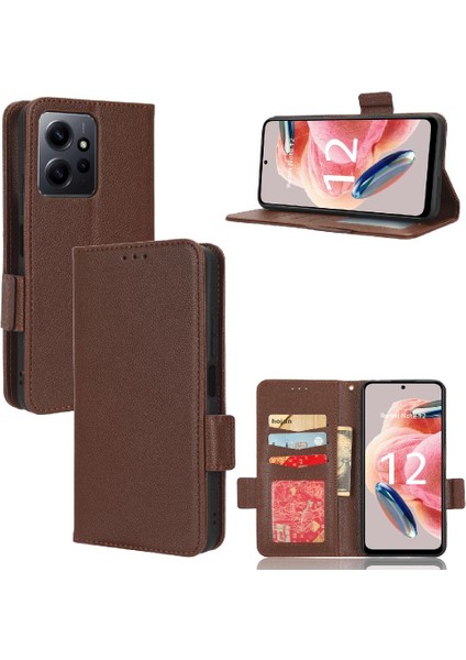 Xiaomi Redmi Için Not 12 4g Pu Deri Manyetik Cüzdan Yan Toka (Yurt Dışından)