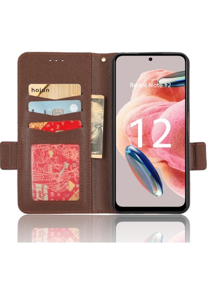 Xiaomi Redmi Için Not 12 4g Pu Deri Manyetik Cüzdan Yan Toka (Yurt Dışından)