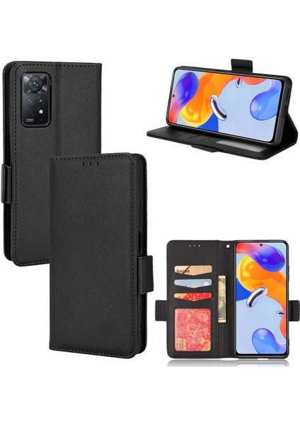 Xiaomi Redmi Için Not 11E Pro 5g Yan Toka Manyetik Kart Yuvaları Pu (Yurt Dışından)