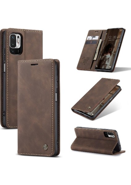 Xiaomi Poco M3 Pro 5g Için Flip Case Vintage Pu Deri Cüzdan Manyetik (Yurt Dışından)