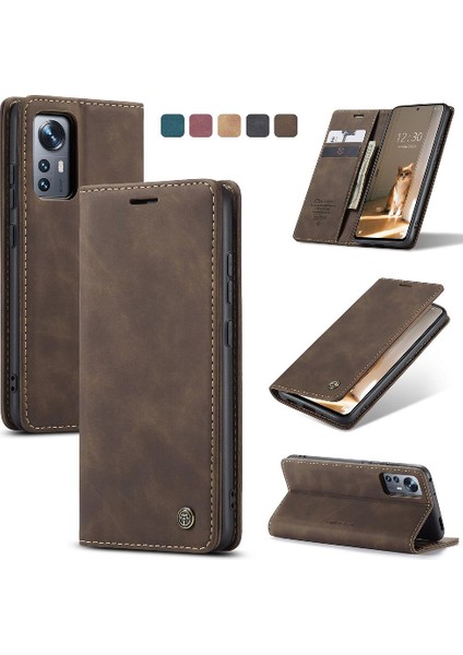 Xiaomi 12/12X/12S Için Flip Case Vintage Pu Deri Cüzdan Flip Folio Kitap (Yurt Dışından)