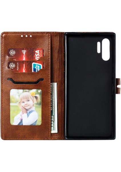 Samsung Galaxy NOTE10 Pius Kickstand Kart Tutucu Manyetik Için Cüzdan Kılıf (Yurt Dışından)