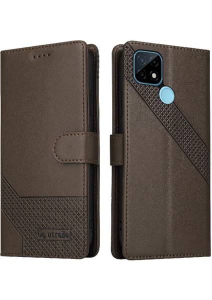 BDT Market Realme C21 4 Köşe Koruma Kickstand Darbeye Üç Için Flip Case (Yurt Dışından)