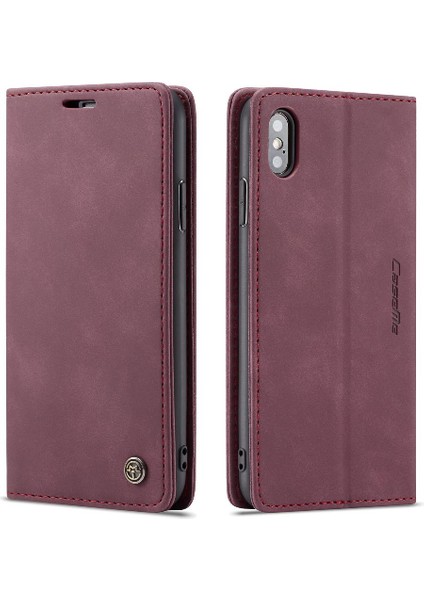 Iphone x Için Flip Case/xs Durumda Kart Yuvası Kickstand Manyetik Kapatma Pu (Yurt Dışından)
