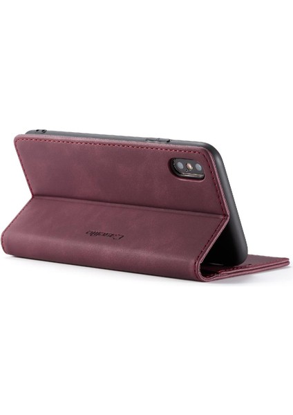 Iphone x Için Flip Case/xs Durumda Kart Yuvası Kickstand Manyetik Kapatma Pu (Yurt Dışından)