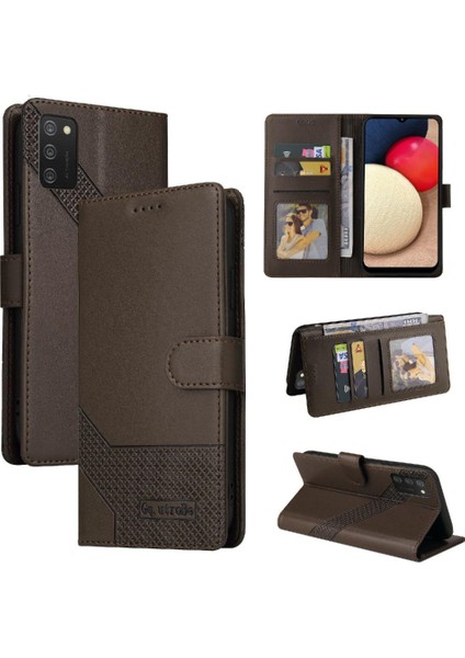 Samsung Galaxy A02S Premium Deri Darbeye 4 Köşe Için Flip Case (Yurt Dışından)