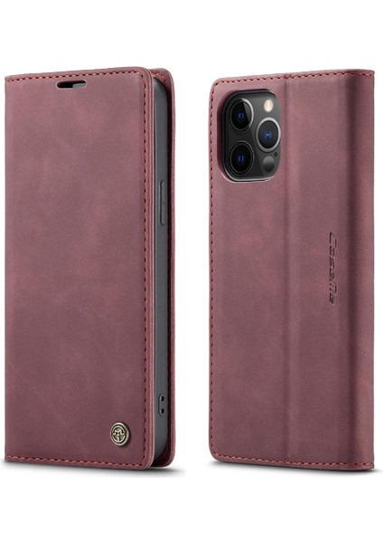 Iphone 12 Için Flip Case Pro Max Manyetik Kapatma Darbeye Vaka Kart Yuvası (Yurt Dışından)