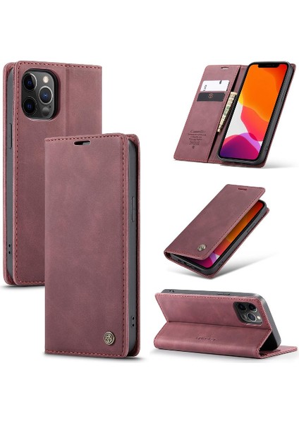 Iphone 12 Için Flip Case Pro Max Manyetik Kapatma Darbeye Vaka Kart Yuvası (Yurt Dışından)