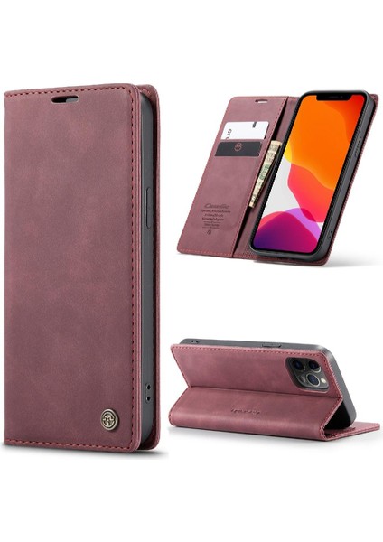 Iphone 12 Için Flip Case Pro Max Manyetik Kapatma Darbeye Vaka Kart Yuvası (Yurt Dışından)